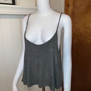 Brandy Melville Heather Grey Cropped Swing Top